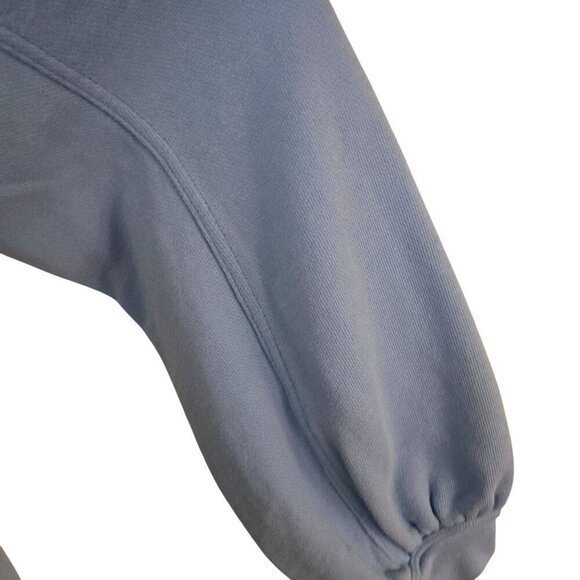 Aerie Smiley Real Crew Oversized Baby Blue Sweatshirt Trending Size XS - Picture 6 of 9